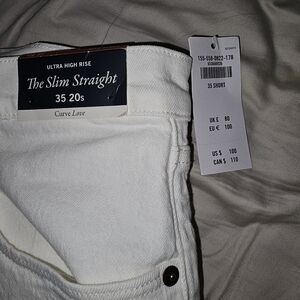 Ultra high rise, Slim straight, Curve love, White Abercrombie Jeans